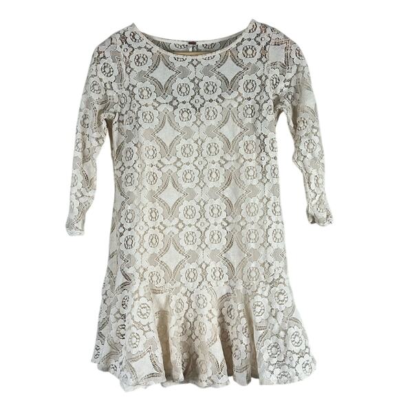 Free People Walking To The Sun Dress Womens 0 3/4 Sleeve Boho Cottagecore Beachy - Picture 2 of 7